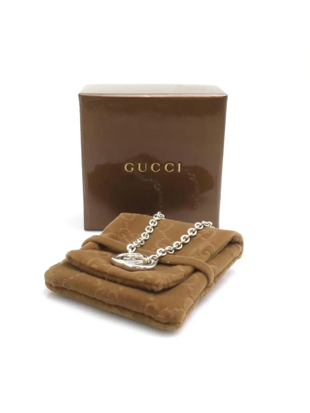 Auth Gucci Interlocking G Necklace #302725G19B